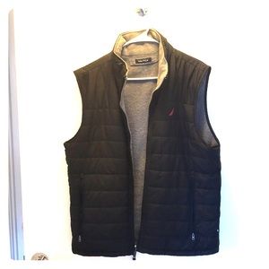 Nautica Reversible Vest - Black/ Gray Fleece